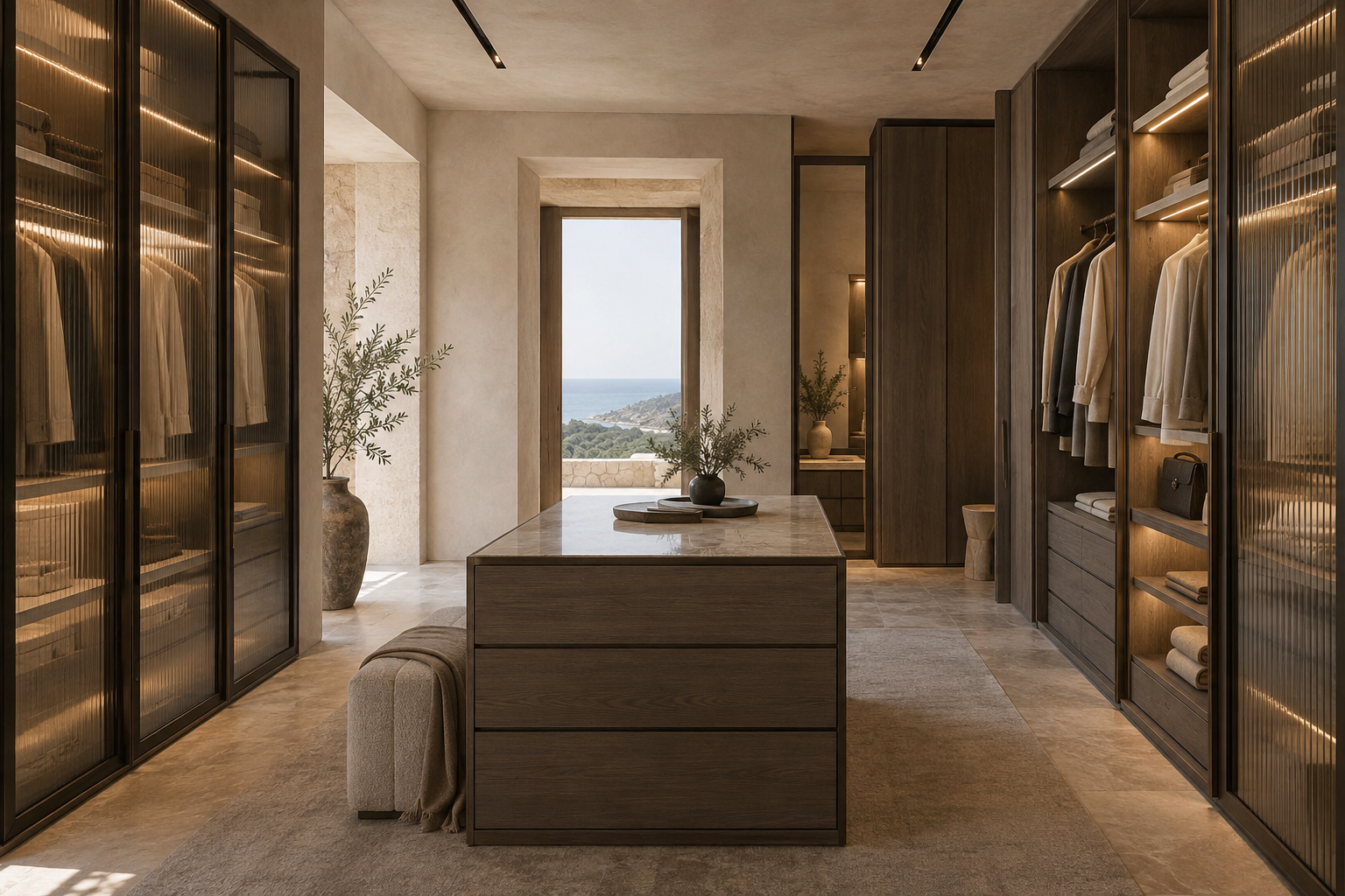 Smoked-oak dressing room